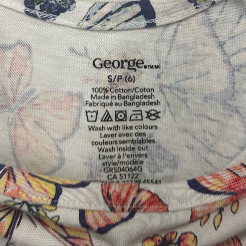 George Multicolor Butterfly and Flowers Girls Dress.   Size 6 - Picture 3 of 4